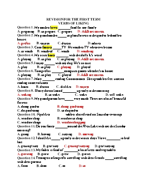 Revision for the first term verbs of liking